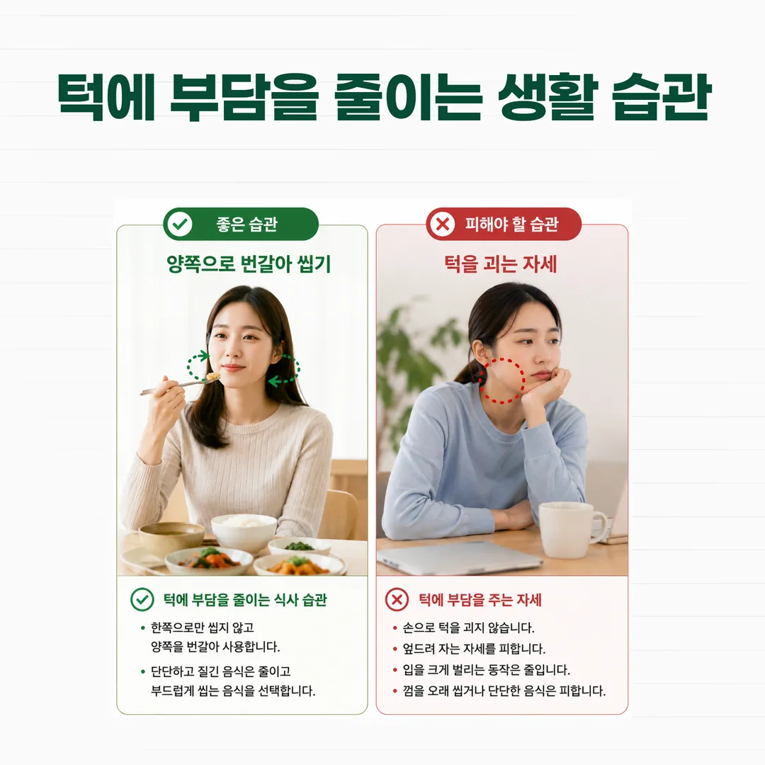턱에 실리는 부담을 줄이는 식사 습관과 자세